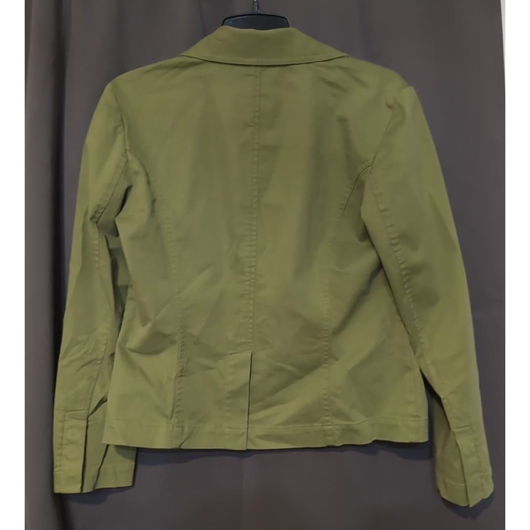 Talbots Stretch Olive Green 3 Button Blazer, Women's Size 8 Jacket - Thumbnail 4