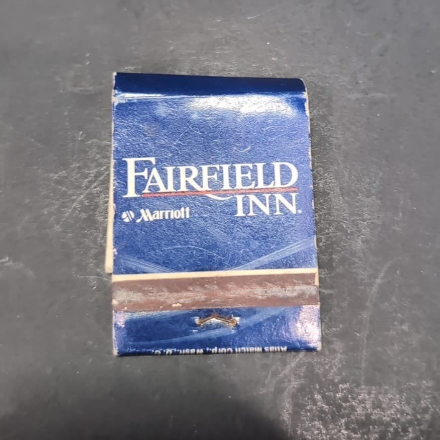Fairfield Inn Marriott Matchbook, Vintage Blue White Hotel Advertising Ephemera - Thumbnail 2