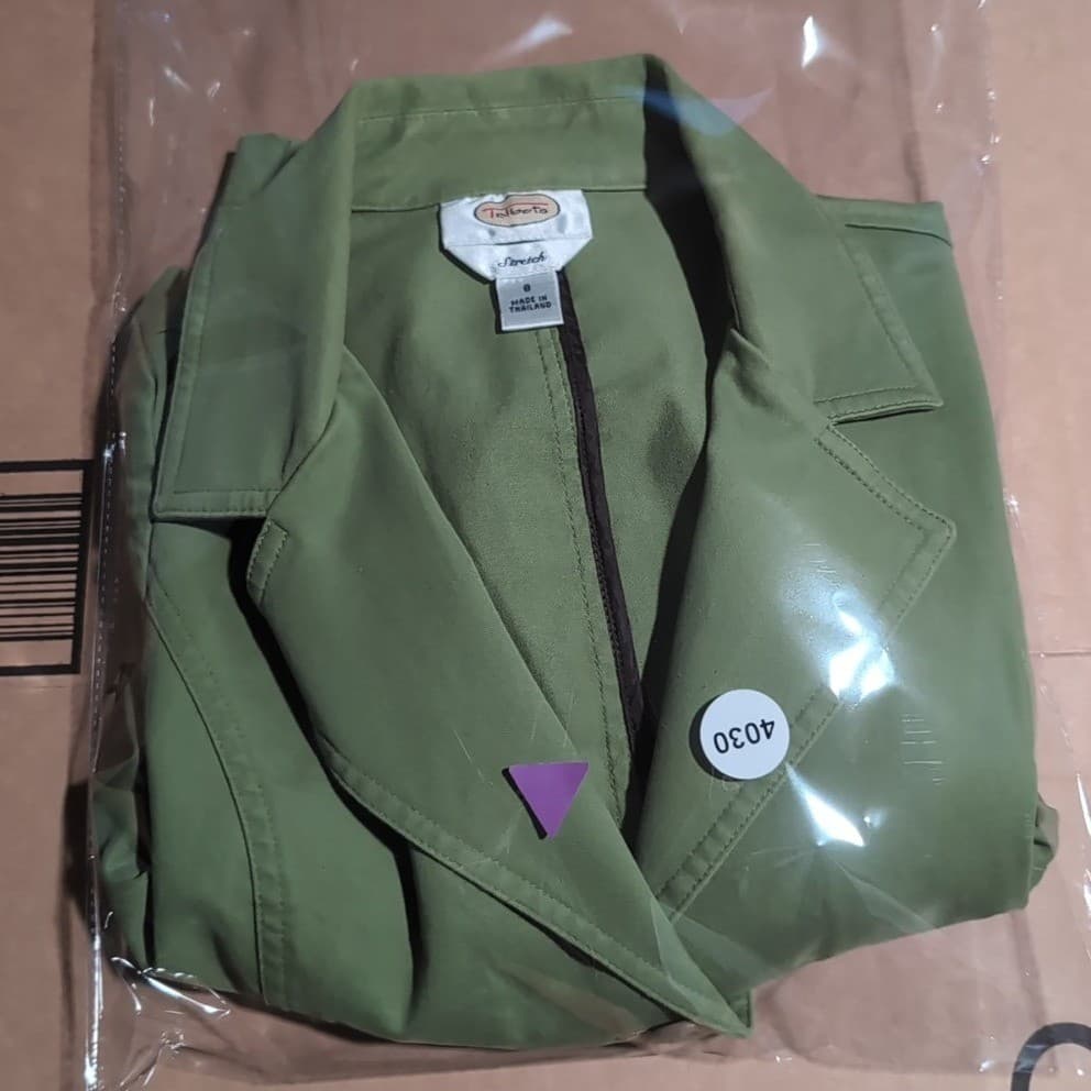Talbots Stretch Olive Green 3 Button Blazer, Women's Size 8 Jacket - Thumbnail 9