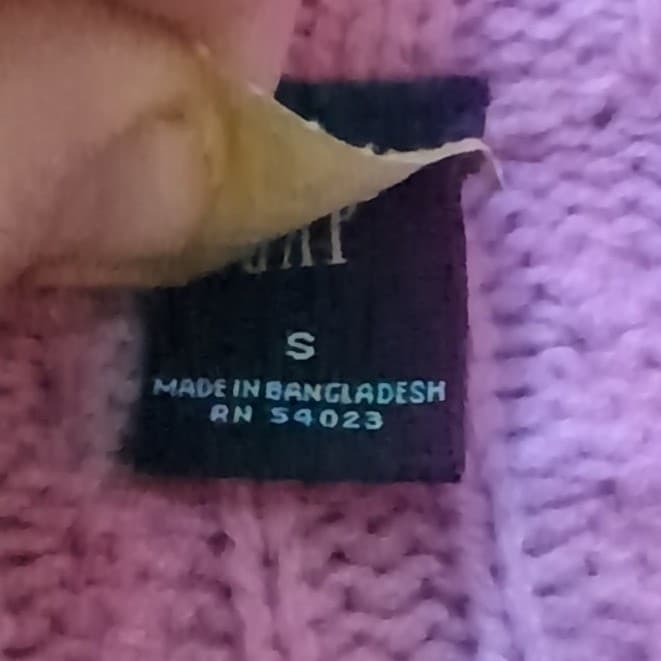 Gap Pink Cable Knit Pom Pom Full Zip Mock Neck Cardigan, Women's Small Sweater - Thumbnail 5