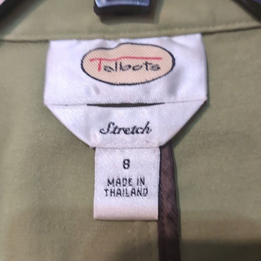 Talbots Stretch Olive Green 3 Button Blazer, Women's Size 8 Jacket - Thumbnail 5