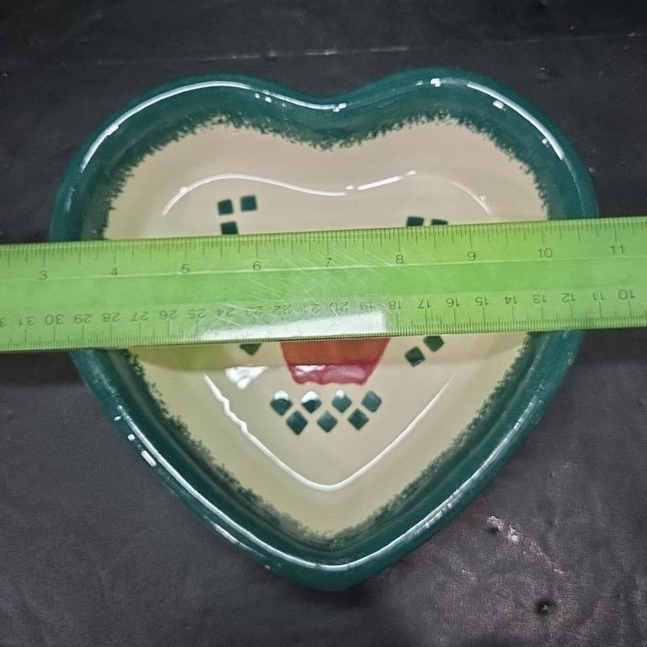 Heart Shaped Stoneware Bakeware, Vintage Country Apple Design, Casserole Dish - Thumbnail 5