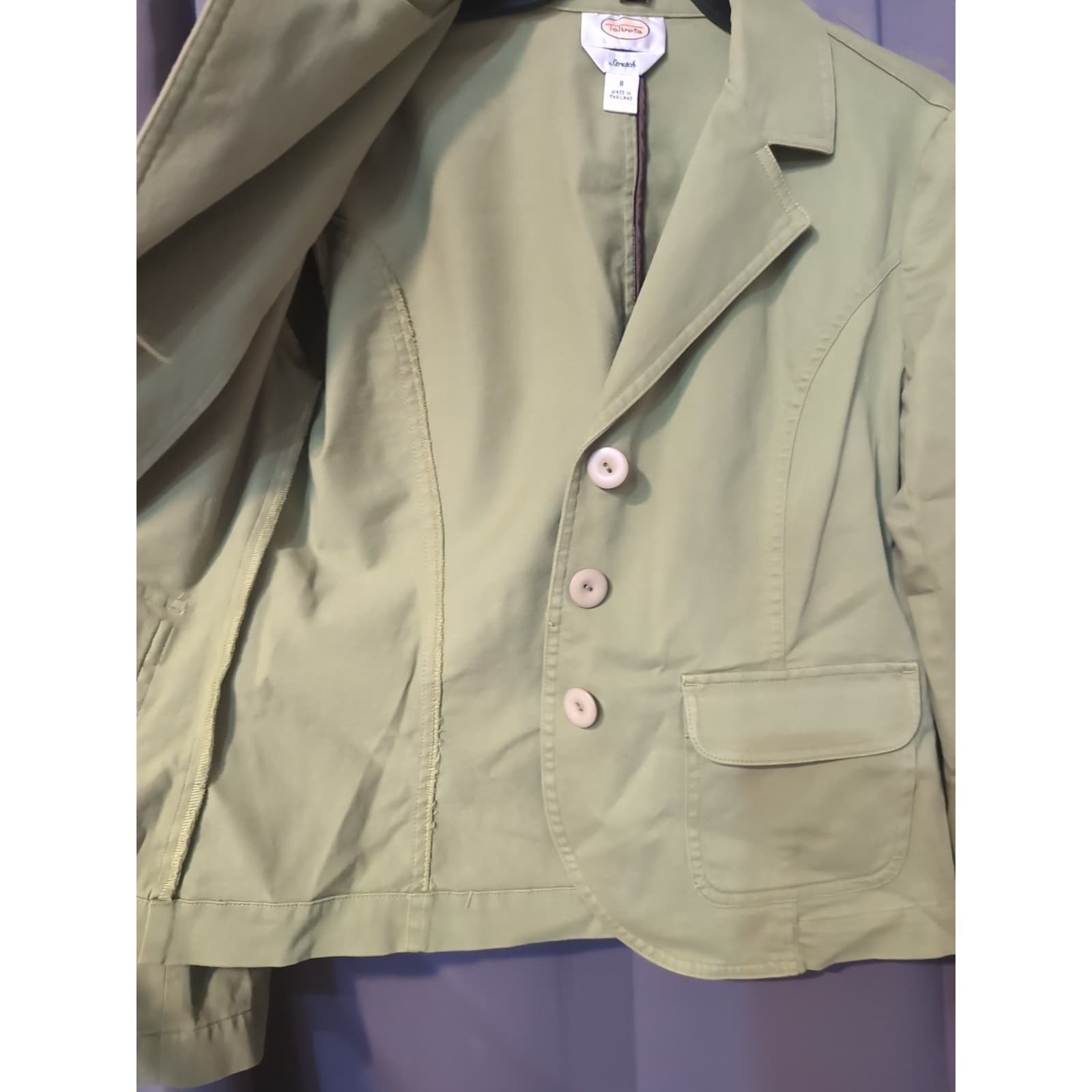Talbots Stretch Olive Green 3 Button Blazer, Women's Size 8 Jacket - Thumbnail 7