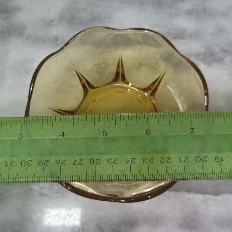 Anchor Hocking Amber Berry Bowls, Set of 2, Vintage Yellow Paneled Design - Thumbnail 9