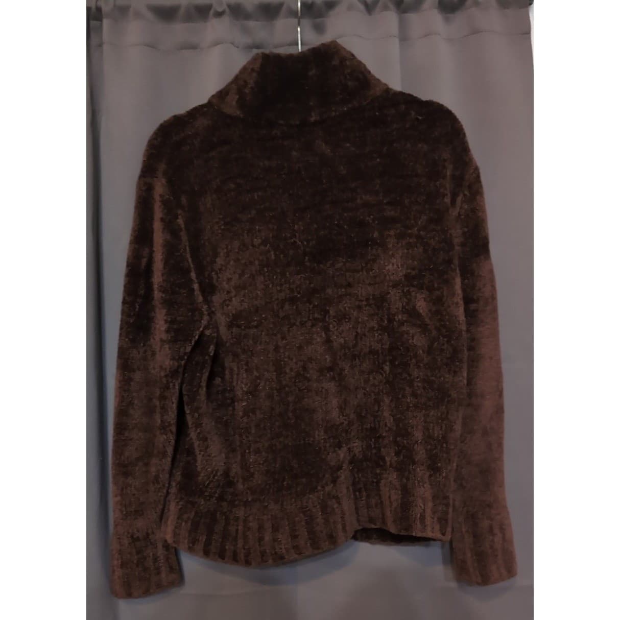 Rafaella Women's Brown Zip-up Sweater, Vintage Jacket, Long Sleeves, Soft & Cozy - Thumbnail 4
