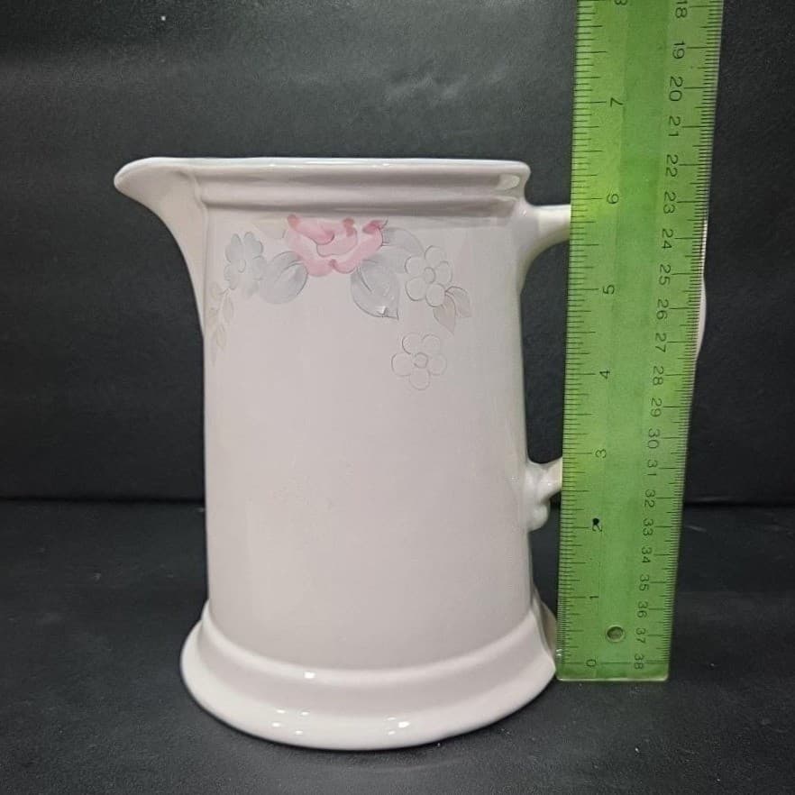 Pfaltzgraff Wyndham Pitcher, Vintage Pink & Blue Flowers Design Floral Tableware - Thumbnail 9