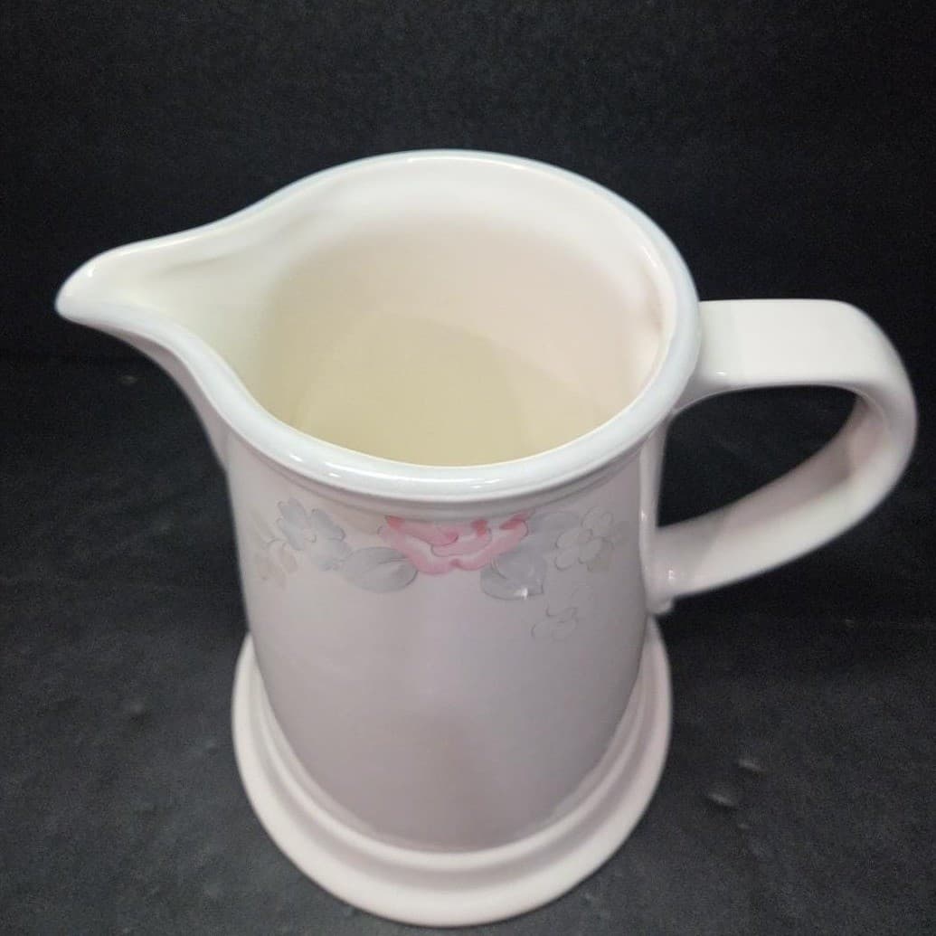 Pfaltzgraff Wyndham Pitcher, Vintage Pink & Blue Flowers Design Floral Tableware - Thumbnail 6