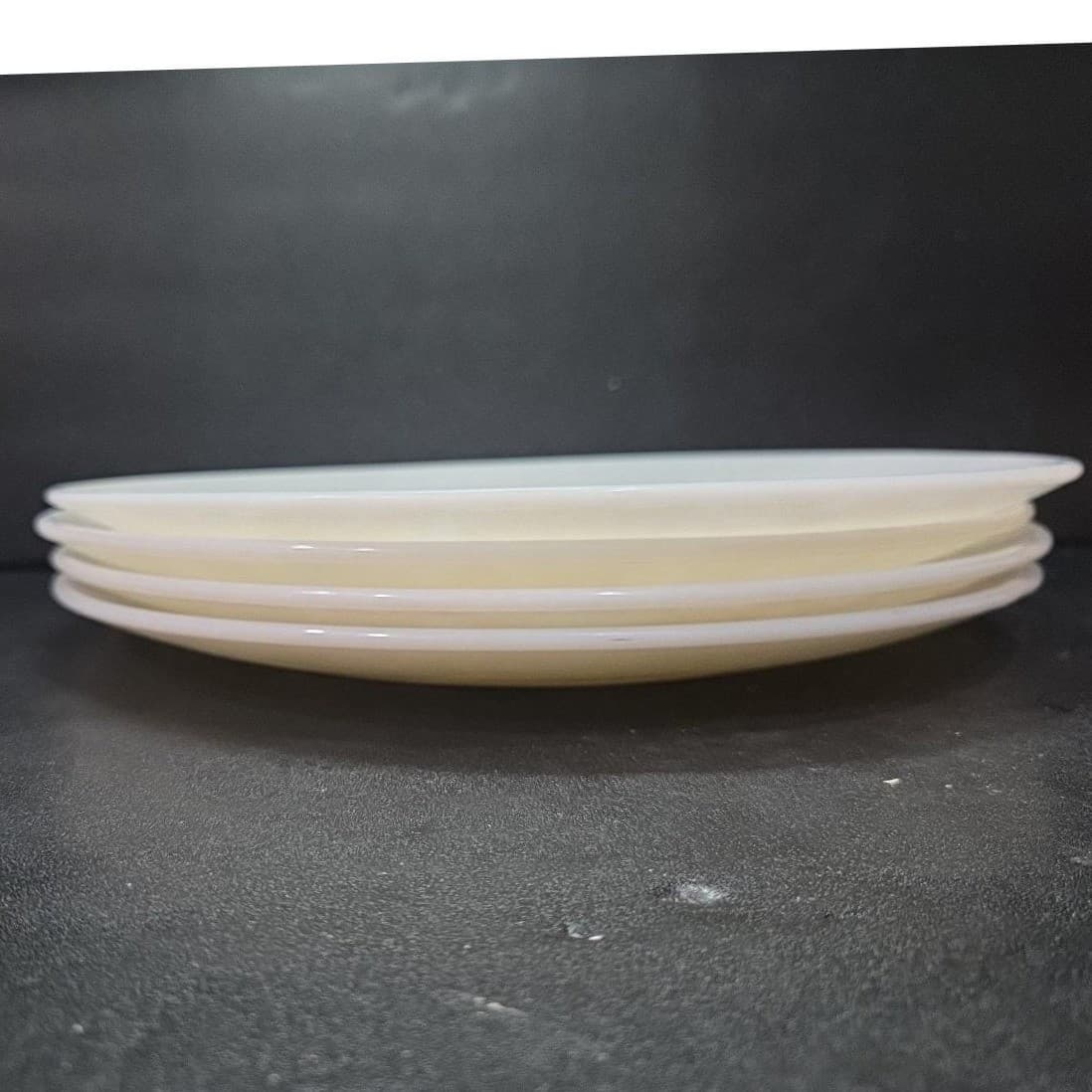 Federal Milk Glass Dinner Plates, Set of 4, Vintage Meadow Gold Wheat Design - Thumbnail 7