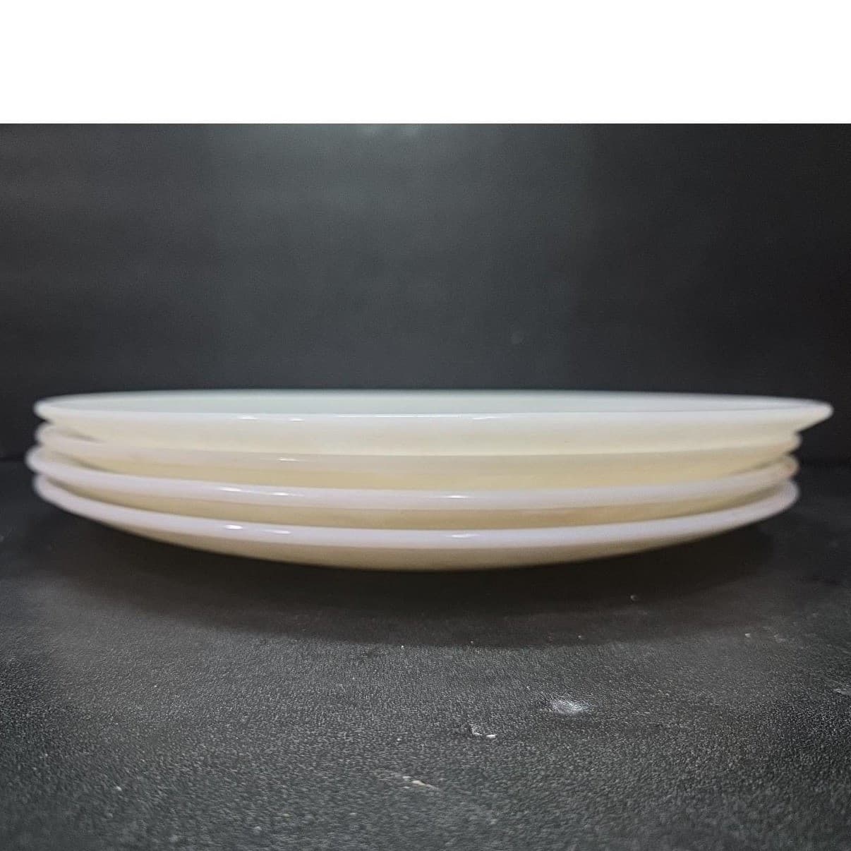 Federal Milk Glass Dinner Plates, Set of 4, Vintage Meadow Gold Wheat Design - Thumbnail 6