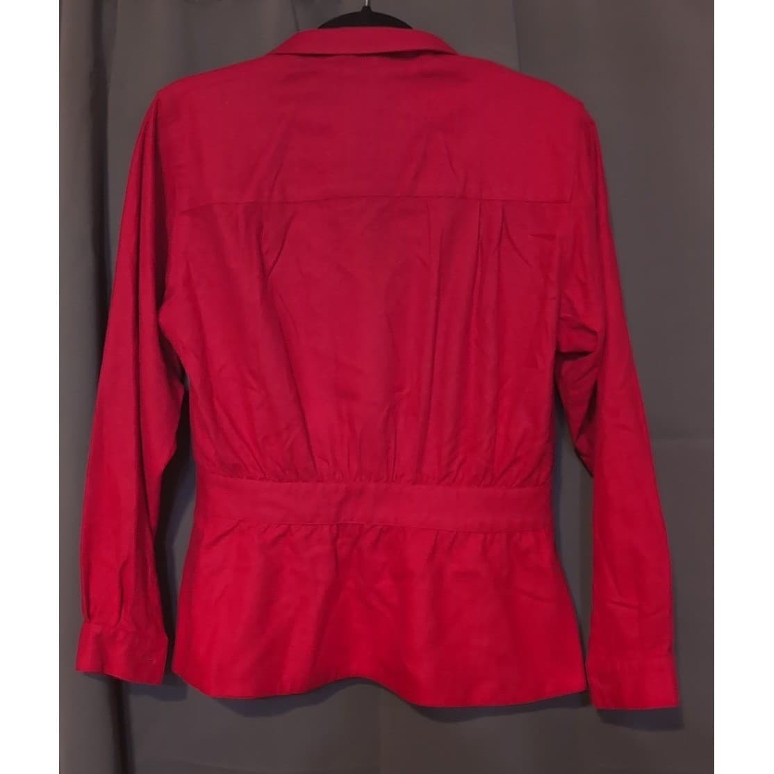 Liz Claiborne Red Silk Suit Dress, Size 8 Petites, Vintage Double Breasted Dress - Thumbnail 5
