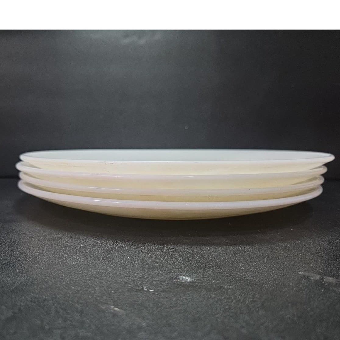 Federal Milk Glass Dinner Plates, Set of 4, Vintage Meadow Gold Wheat Design - Thumbnail 8