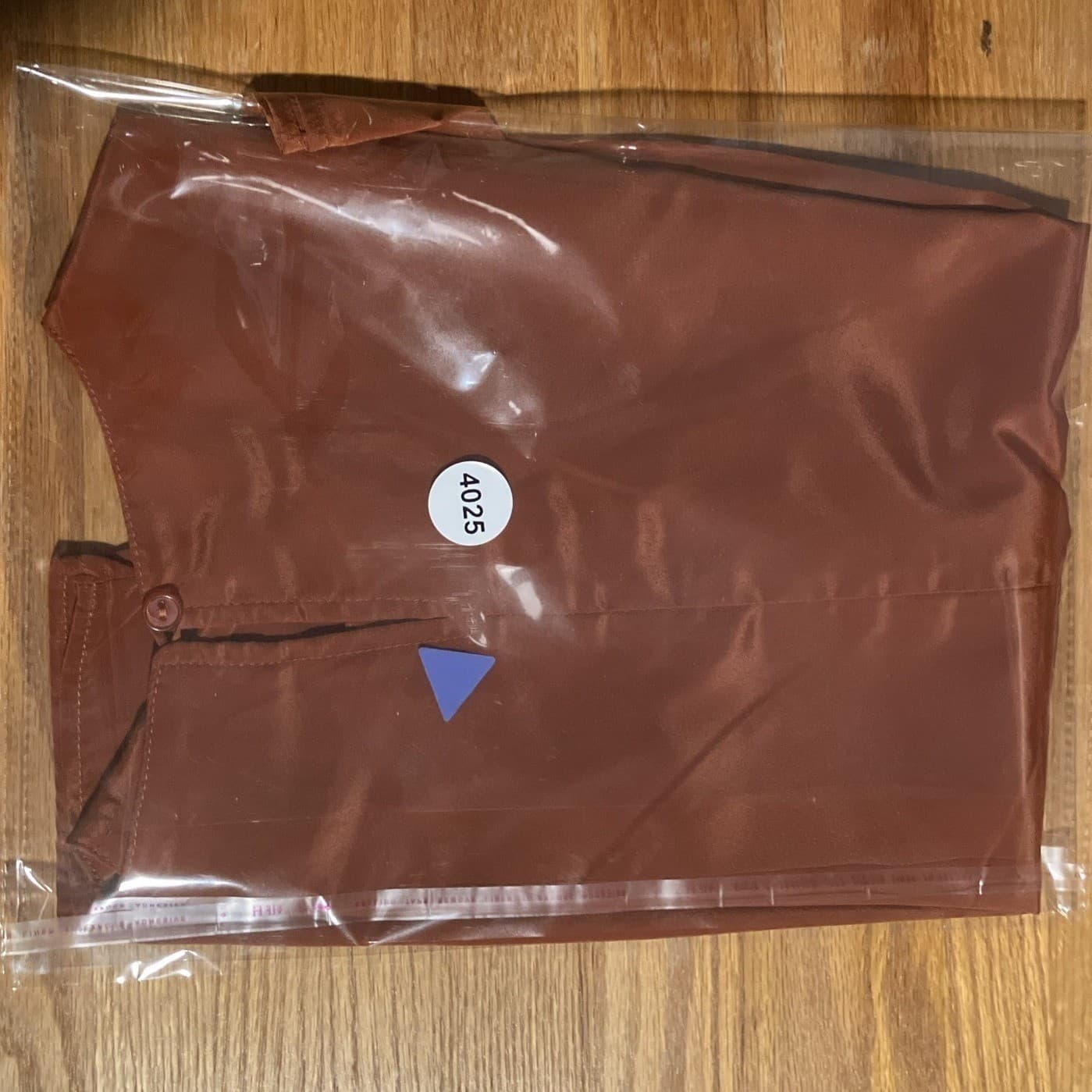 Jonathan Logan Petite Rust Copper Satin Blouse, Short Sleeve Top, Keyhole Back - Thumbnail 7
