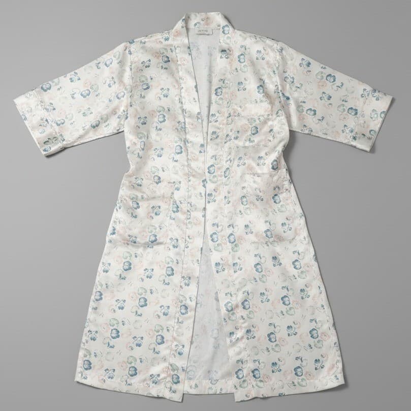 Body Drama Satiny Women's Robe, Petite Medium, Tropical Floral Robe, Belted Robe