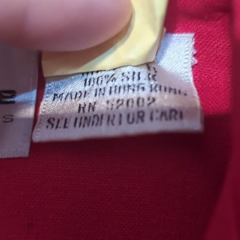 Liz Claiborne Red Silk Suit Dress, Size 8 Petites, Vintage Double Breasted Dress - Thumbnail 7