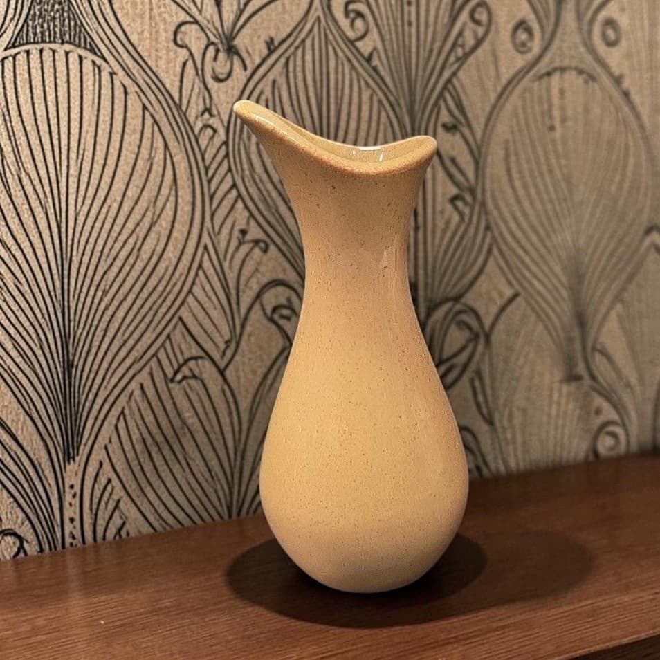 Pfaltzgraff OFTDA Bud Vase, Vintage Yellow Red Speckled Design, Floral Holder