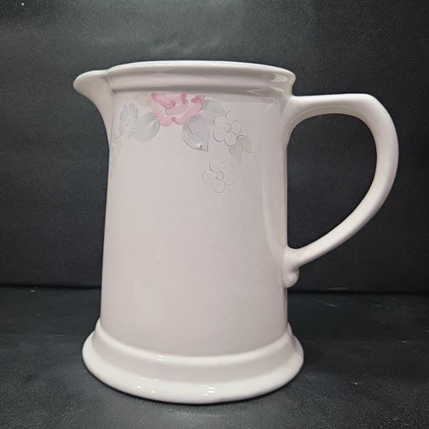 Pfaltzgraff Wyndham Pitcher, Vintage Pink & Blue Flowers Design Floral Tableware - Thumbnail 4