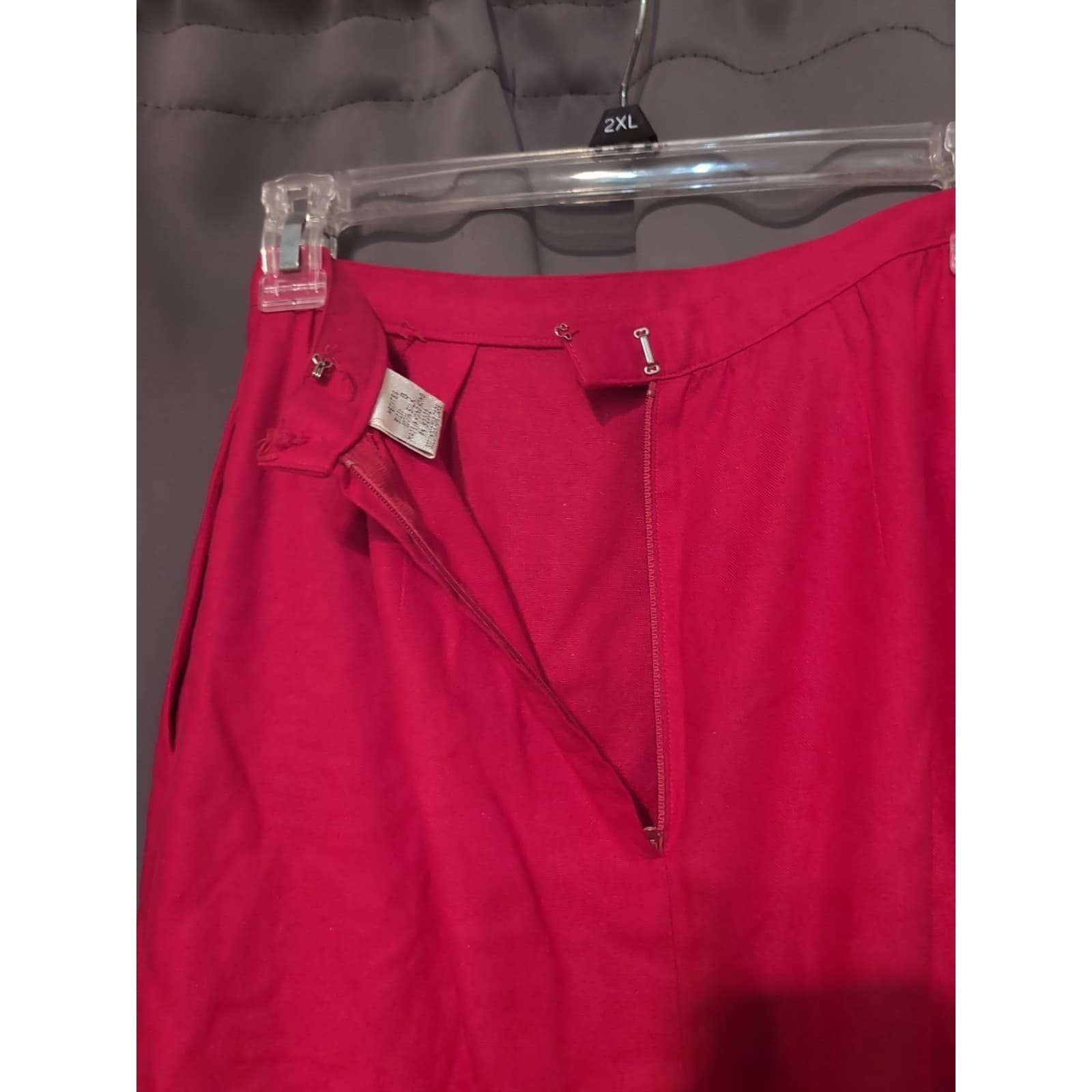 Liz Claiborne Red Silk Suit Dress, Size 8 Petites, Vintage Double Breasted Dress - Thumbnail 11