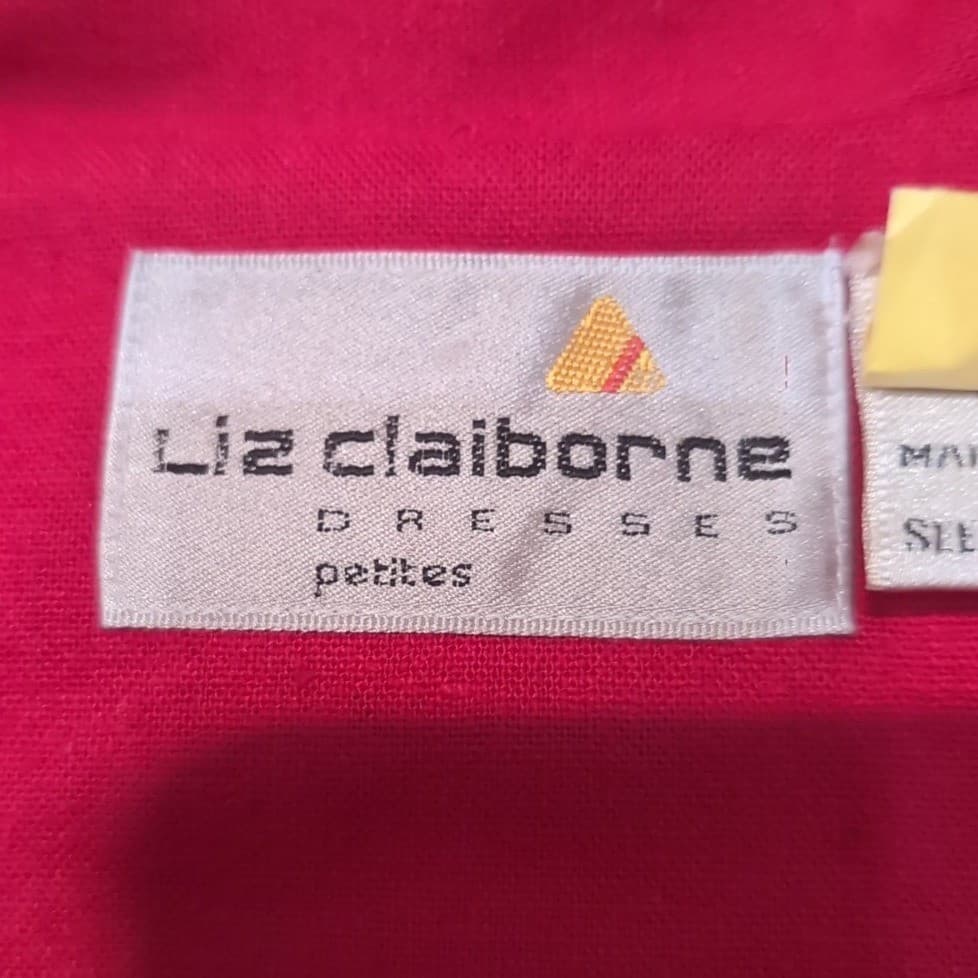 Liz Claiborne Red Silk Suit Dress, Size 8 Petites, Vintage Double Breasted Dress - Thumbnail 6