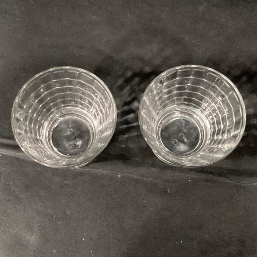 Crown Royal Optic Block Lowball Glasses, Set of 2, Vintage Whiskey Tumblers - Thumbnail 4