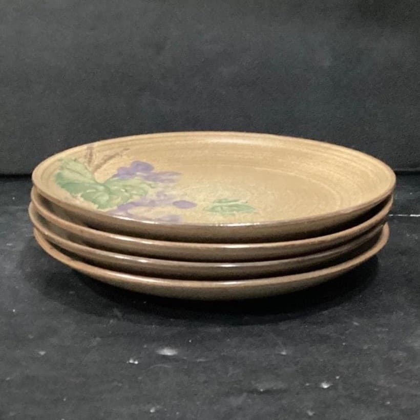 222 Fifth Grapevine Salad Plates, Set of 4, Vintage Purple Grapes Dinnerware - Thumbnail 8