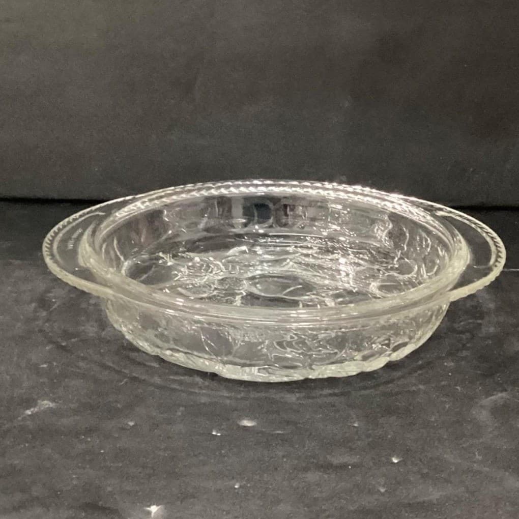 Libbey Glass Clear Embossed Fruit Pie Plate, Vintage Orchard Design Bakeware - Thumbnail 10