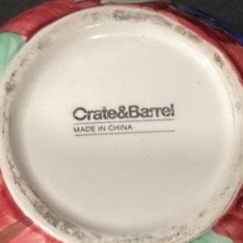 Crate & Barrel Fruit Theme Large Coffee Cup, Vintage Hand-Painted Ceramic Mug - Thumbnail 10