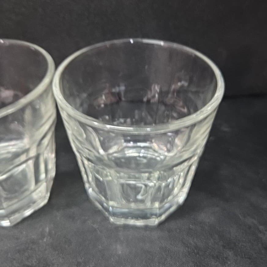 Libbey Duratuff Clear Paneled Juice Glasses, Set of 2, Vintage Clear Drinkware - Thumbnail 6