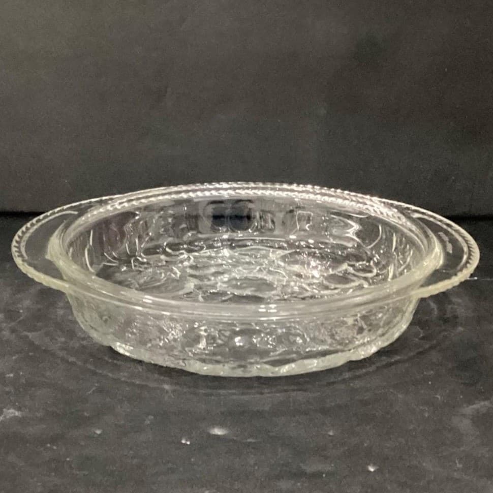 Libbey Glass Clear Embossed Fruit Pie Plate, Vintage Orchard Design Bakeware - Thumbnail 8