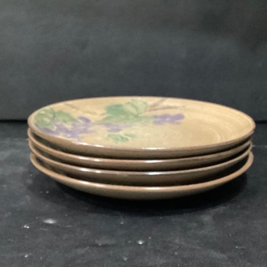 222 Fifth Grapevine Salad Plates, Set of 4, Vintage Purple Grapes Dinnerware - Thumbnail 7