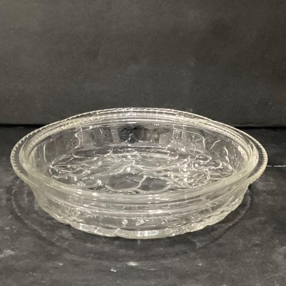 Libbey Glass Clear Embossed Fruit Pie Plate, Vintage Orchard Design Bakeware - Thumbnail 11
