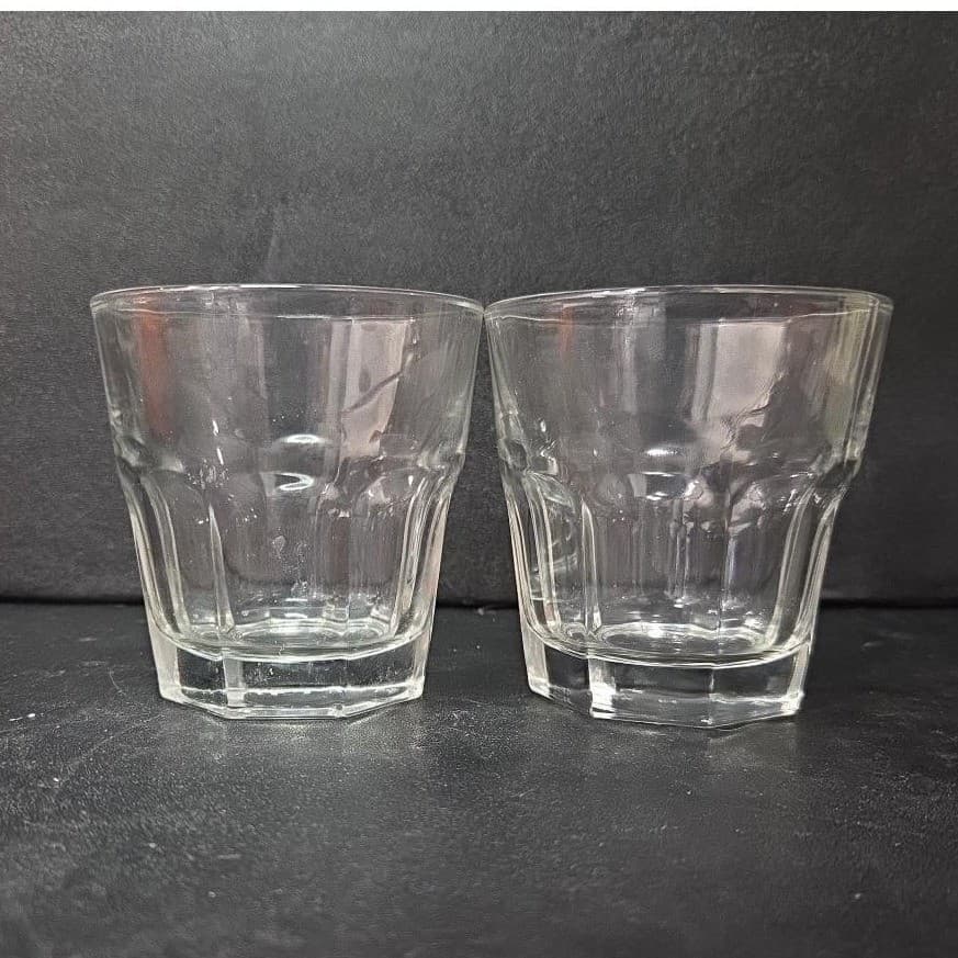 Libbey Duratuff Clear Paneled Juice Glasses, Set of 2, Vintage Clear Drinkware - Thumbnail 4