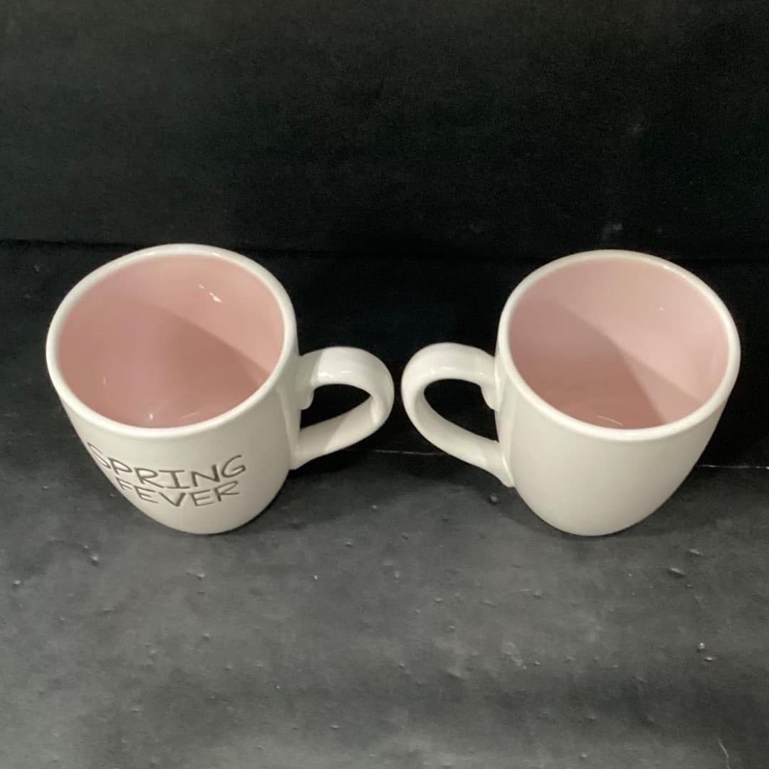 1872 Spring Fever Large Coffee Cups, Set of 2, Rae Dunn Style Drinkware - Thumbnail 3