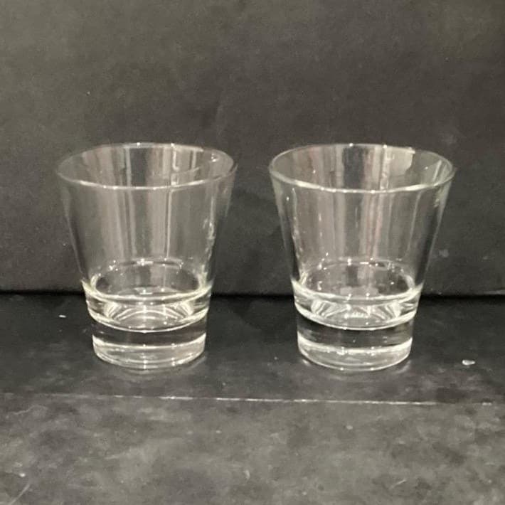 Libbey Duratuff Whiskey Rock Glasses, Set of 2, Vintage Clear Lowball Tumblers - Thumbnail 8