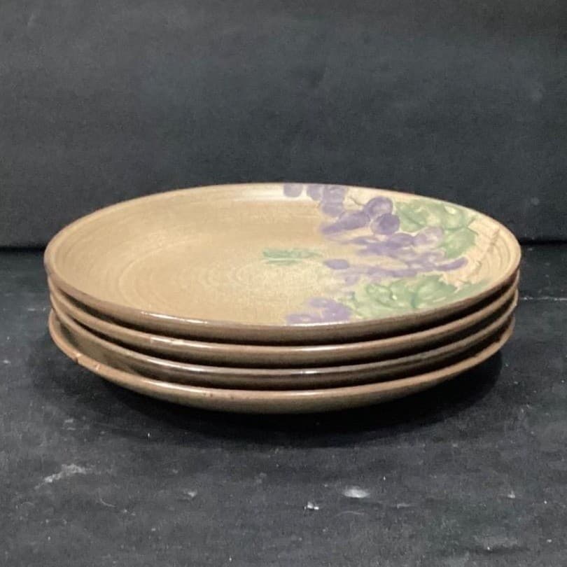 222 Fifth Grapevine Salad Plates, Set of 4, Vintage Purple Grapes Dinnerware - Thumbnail 10