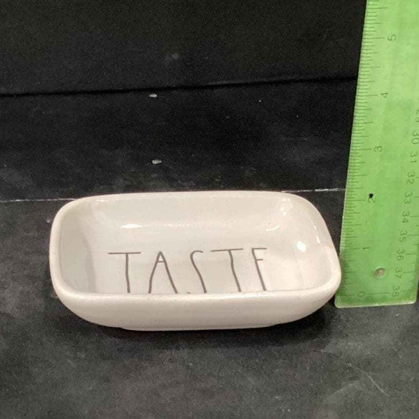 Rae Dunn "Taste Nibble Eat" Snack Platter, Four Piece Set, Farmhouse Serveware - Thumbnail 9
