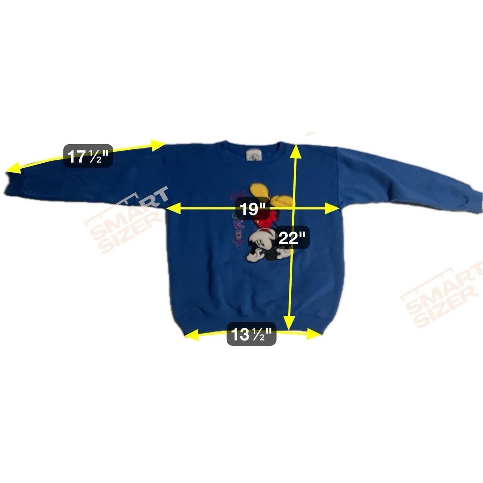 Mickey & Co Disney Kids Royal Blue Upside Down Mickey Mouse Sweatshirt Pullover - Thumbnail 5