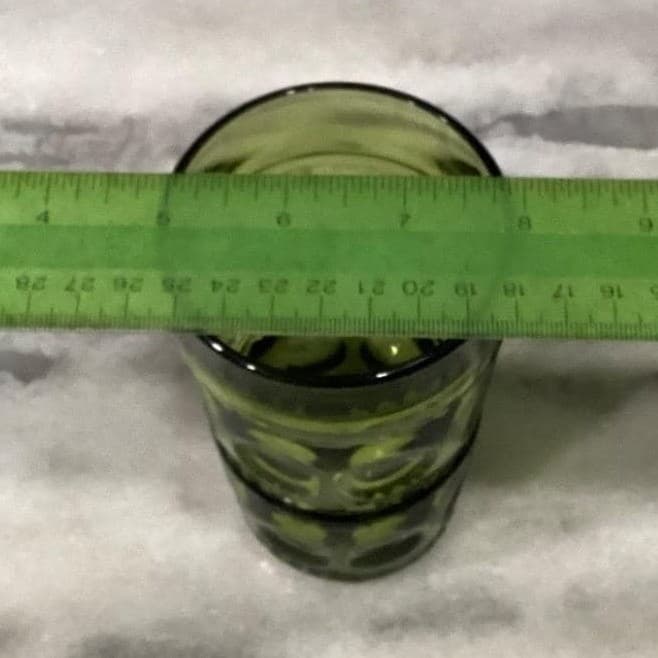 Indiana Glass Colony Park Lane Avocado Green Tumblers, Set of 4, Vintage Glasses - Thumbnail 7