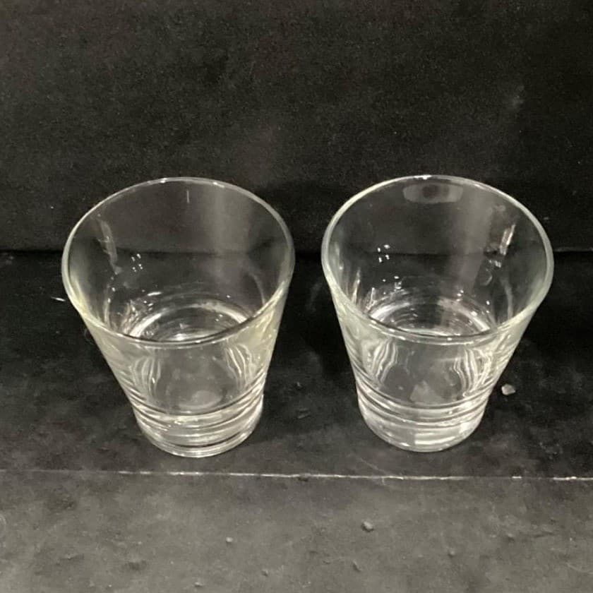 Libbey Duratuff Whiskey Rock Glasses, Set of 2, Vintage Clear Lowball Tumblers - Thumbnail 3