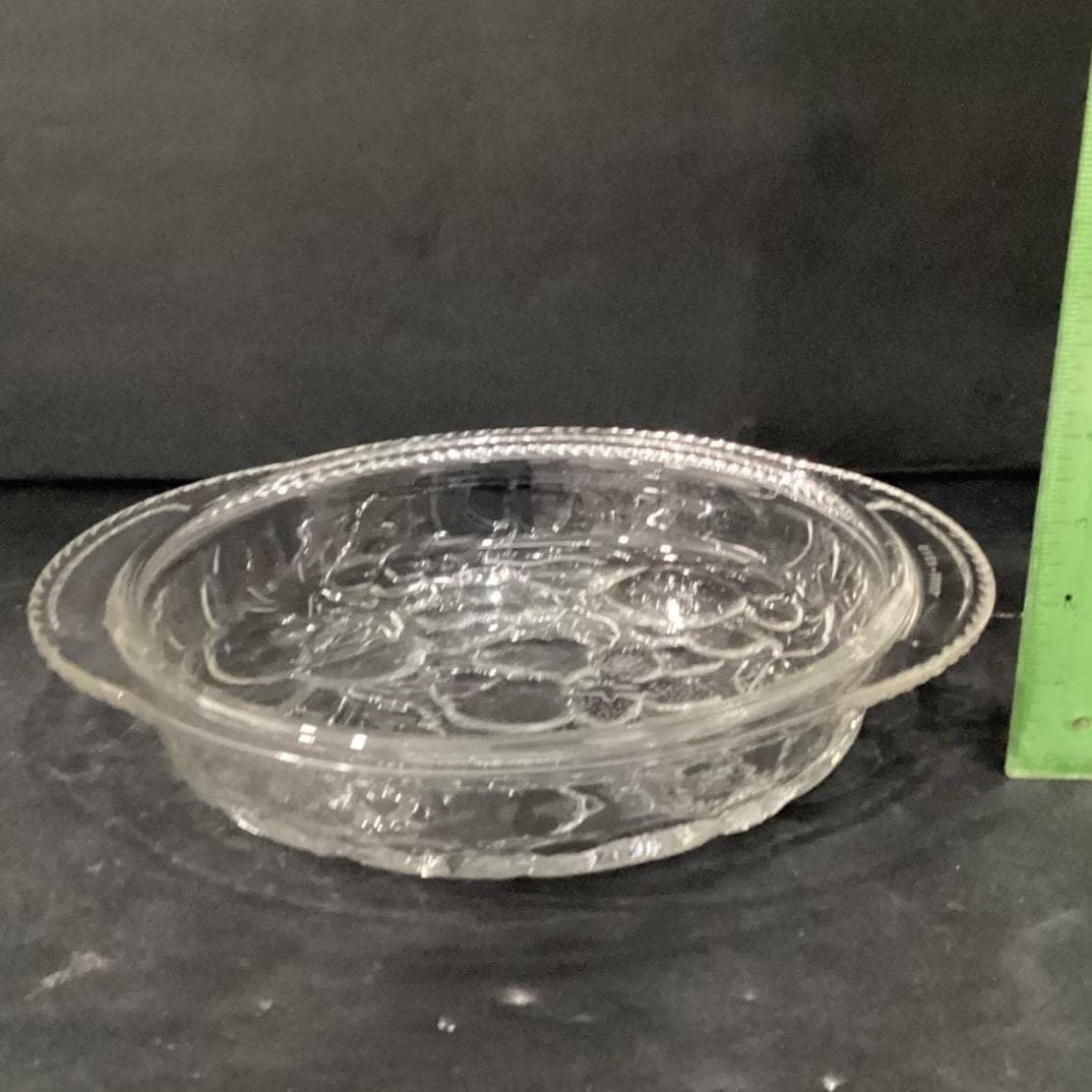 Libbey Glass Clear Embossed Fruit Pie Plate, Vintage Orchard Design Bakeware - Thumbnail 6