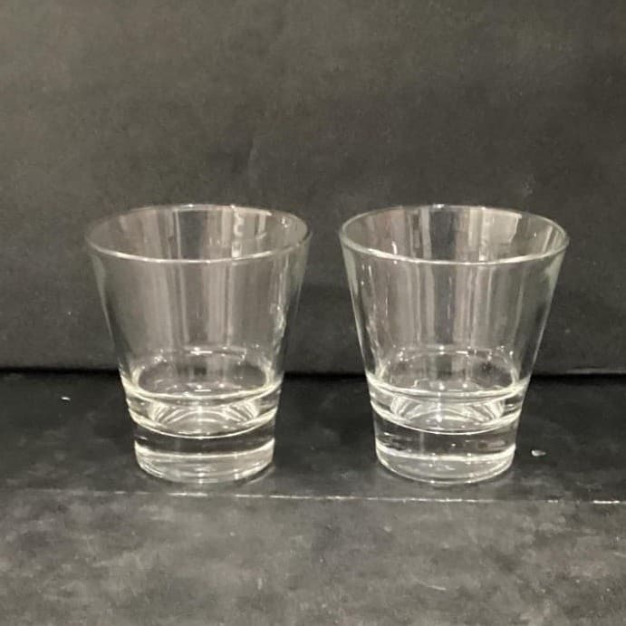 Libbey Duratuff Whiskey Rock Glasses, Set of 2, Vintage Clear Lowball Tumblers - Thumbnail 2