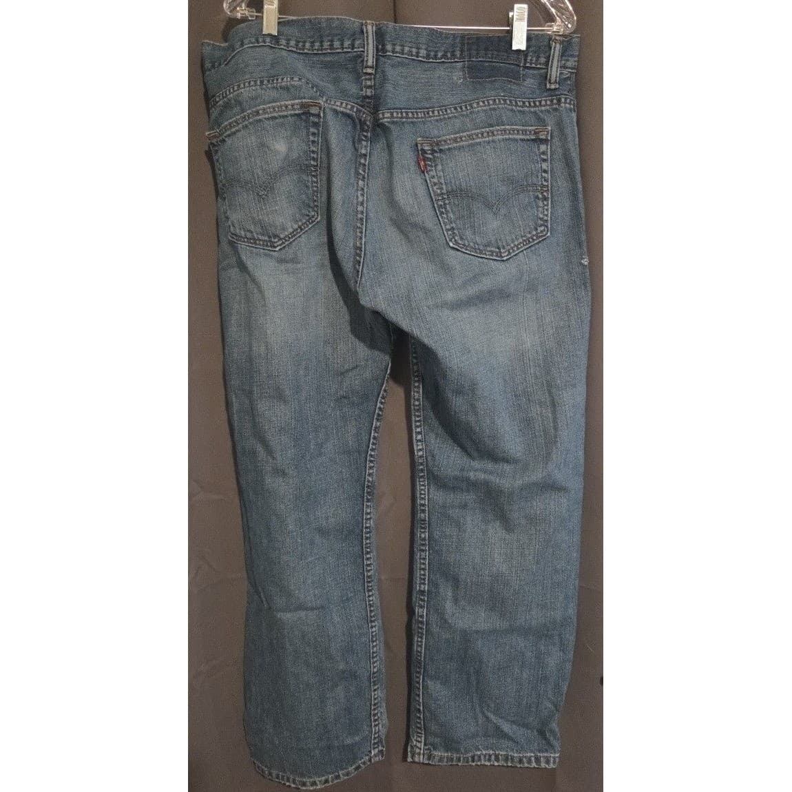 Levis 514 Straight Fit Blue Denim Jeans, Men's Medium Wash, 5 Pocket Zip Fly - Thumbnail 3