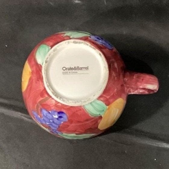 Crate & Barrel Fruit Theme Large Coffee Cup, Vintage Hand-Painted Ceramic Mug - Thumbnail 9