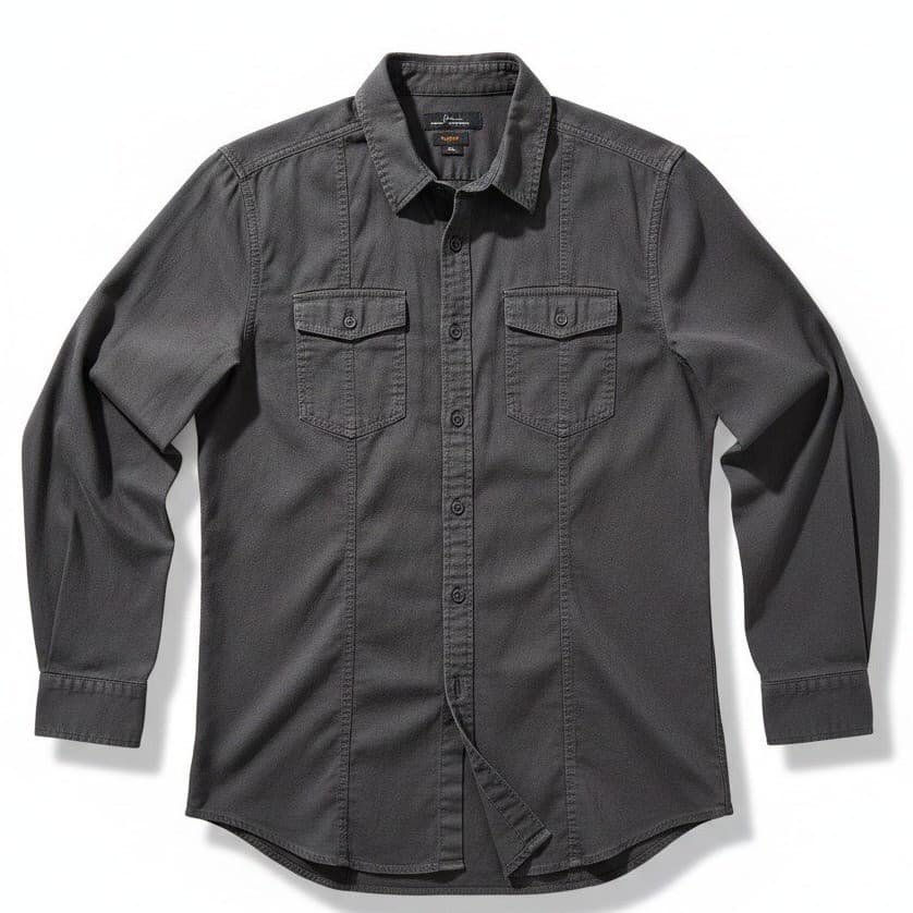 Marc Anthony Charcoal Gray Slim Fit Button Down Shirt, Men's Large Long Sleeve