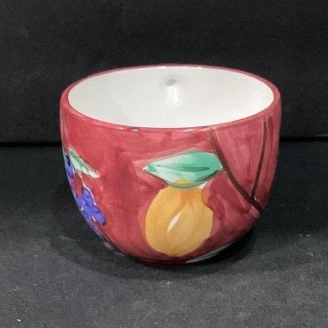 Crate & Barrel Fruit Theme Large Coffee Cup, Vintage Hand-Painted Ceramic Mug - Thumbnail 5