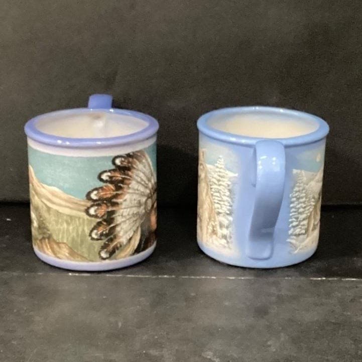 Certified International Mountain Summit Coffee Cups, Vtg Native American Design - Thumbnail 8