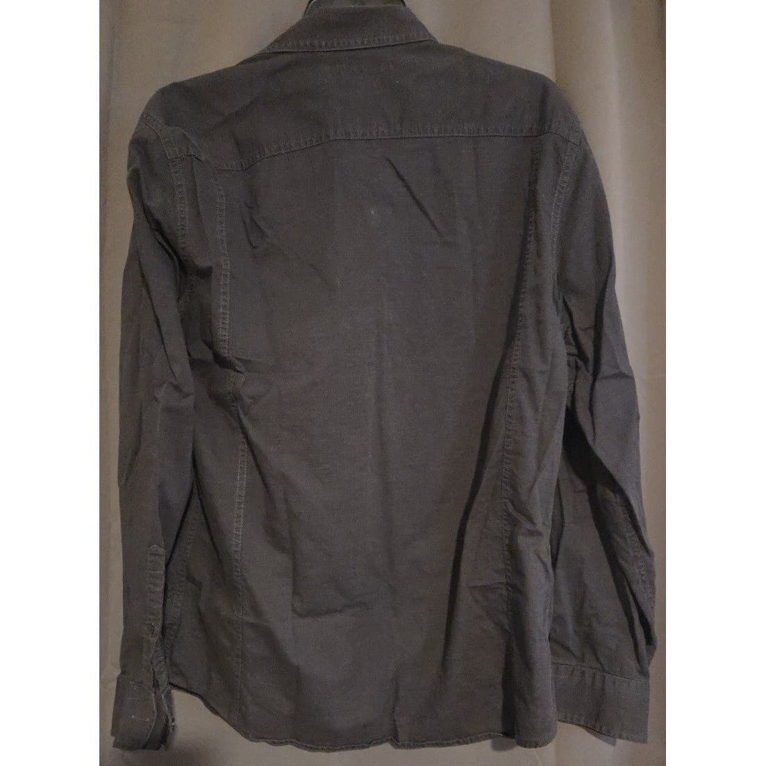 Marc Anthony Charcoal Gray Slim Fit Button Down Shirt, Men's Large Long Sleeve - Thumbnail 3