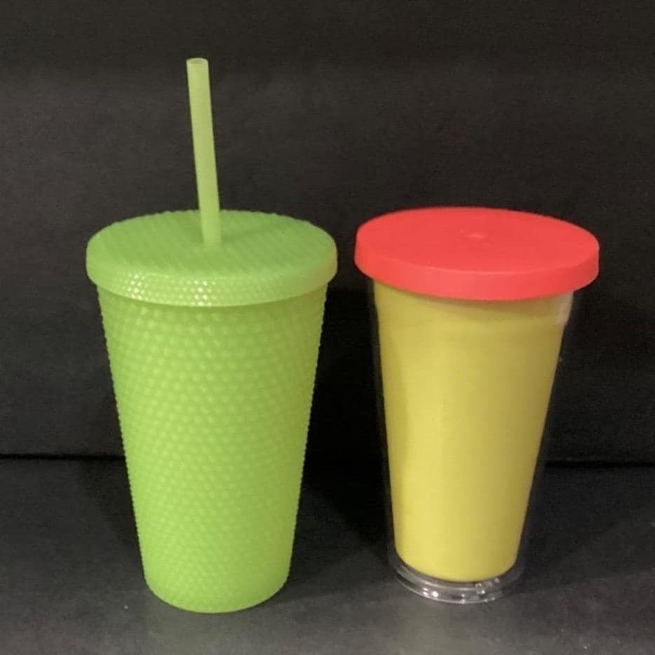 Starbucks Cold Cups, Set of 2, Green & Neon Yellow Reusable Tumblers - Thumbnail 5