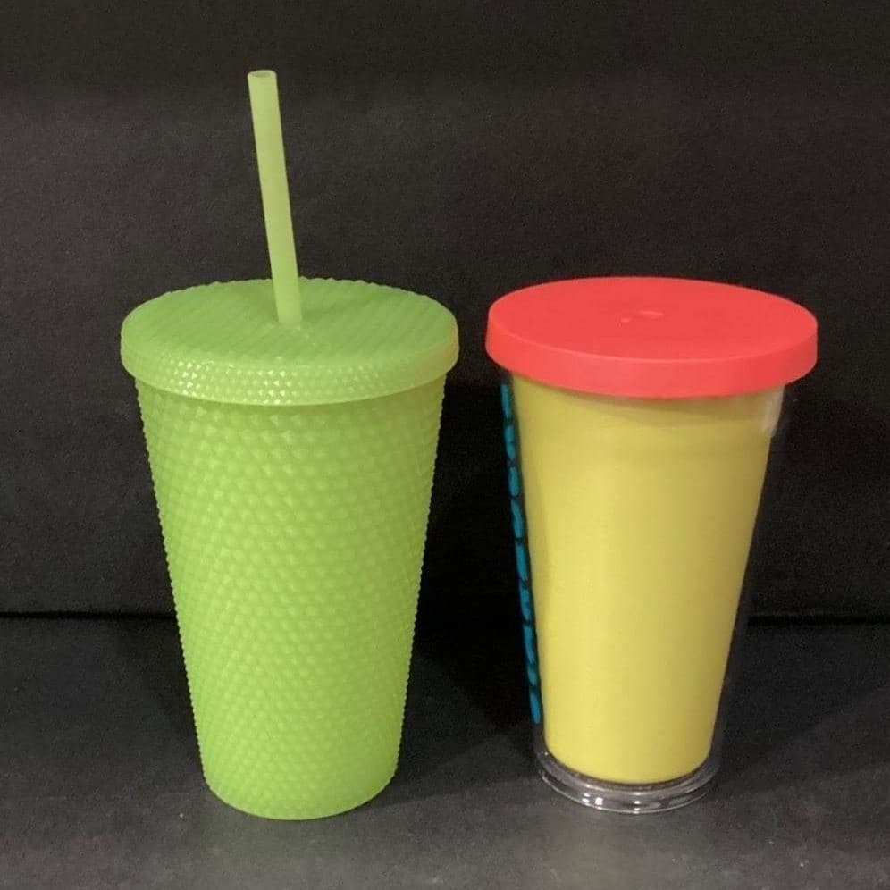 Starbucks Cold Cups, Set of 2, Green & Neon Yellow Reusable Tumblers - Thumbnail 6