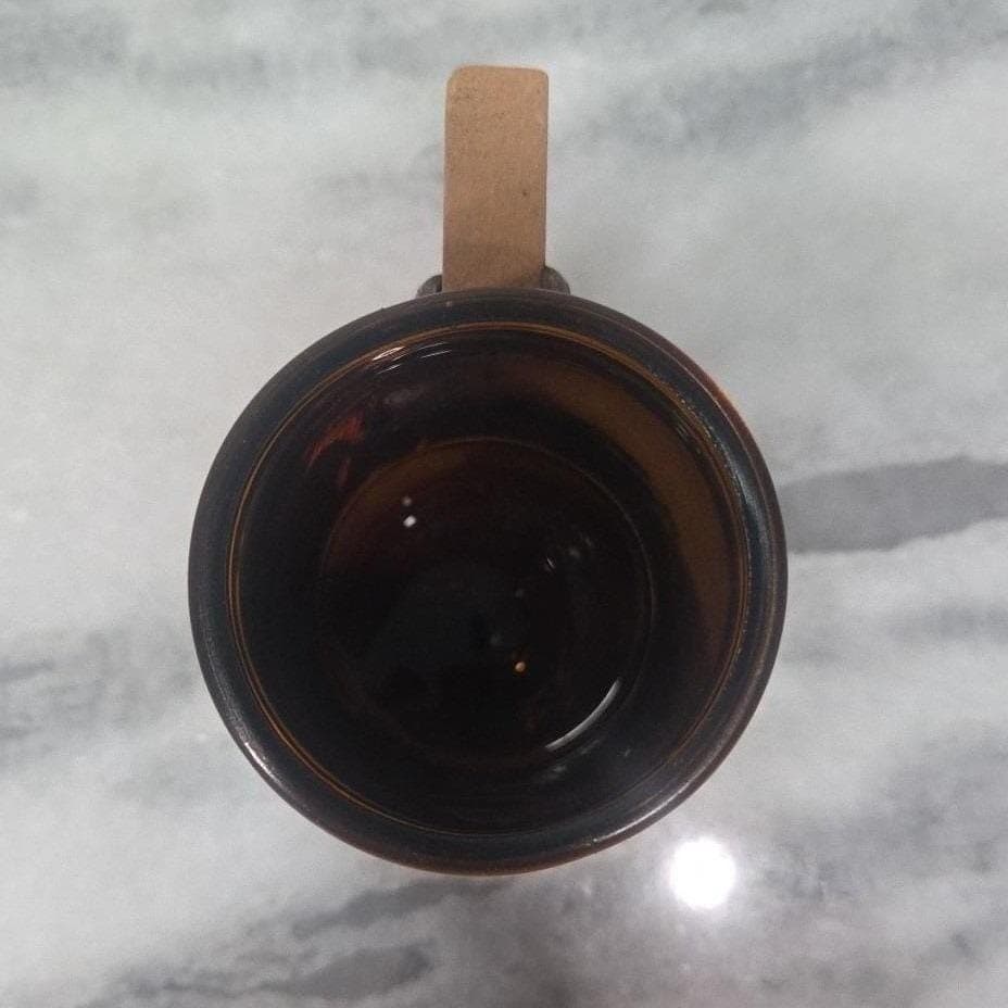 Puerto Rico Map Souvenir Glass Mug, Vintage Amber Cup, Wood Handled Glassware - Thumbnail 5