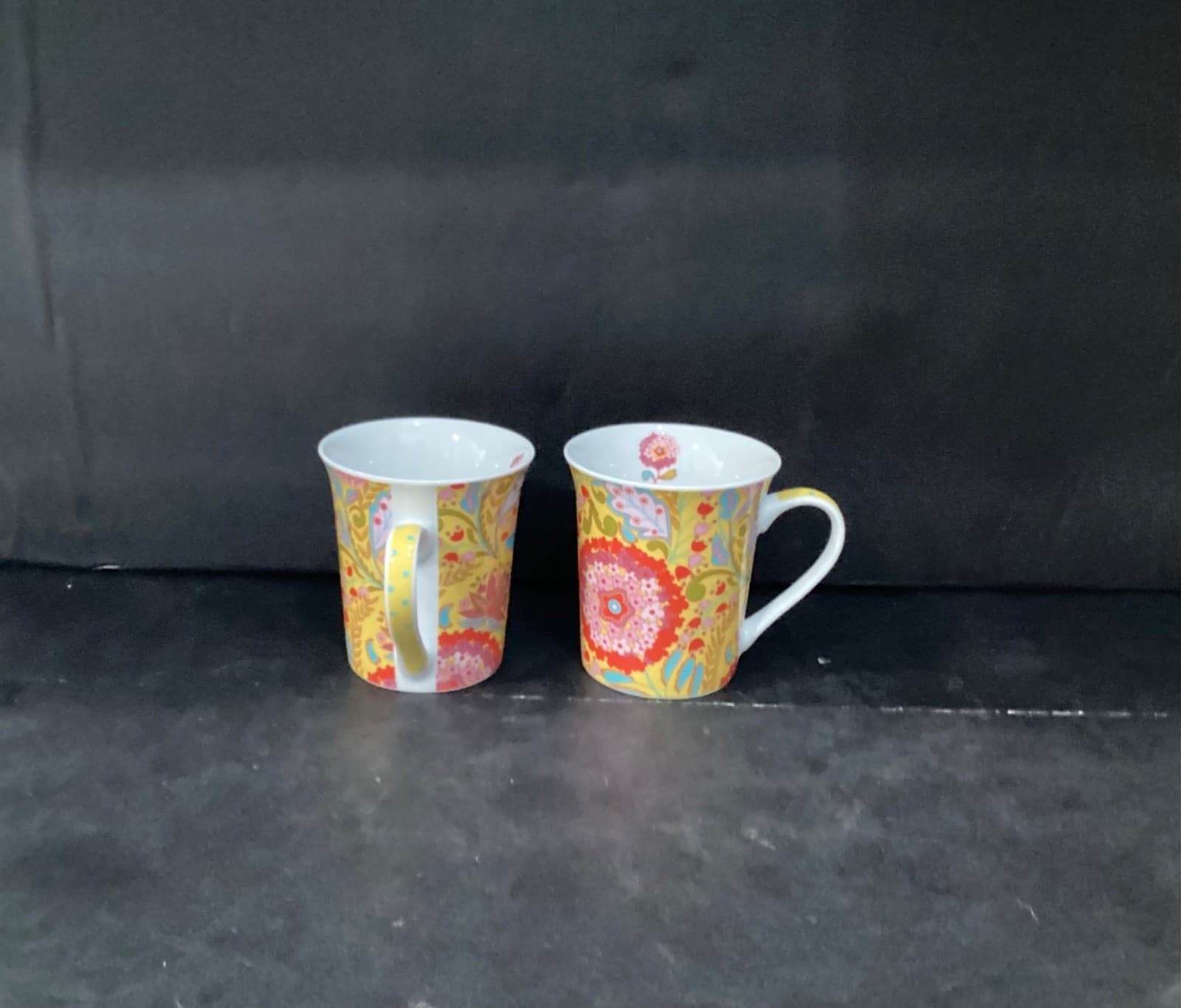Dena Home Flowers Coffee Cups, Set of 2, Vintage Floral Porcelain Mugs Drinkware - Thumbnail 10